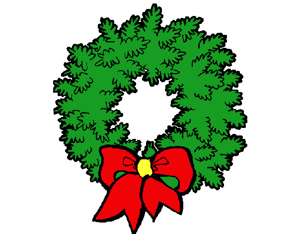 Coloring page Christmas wreath painted byefoua
