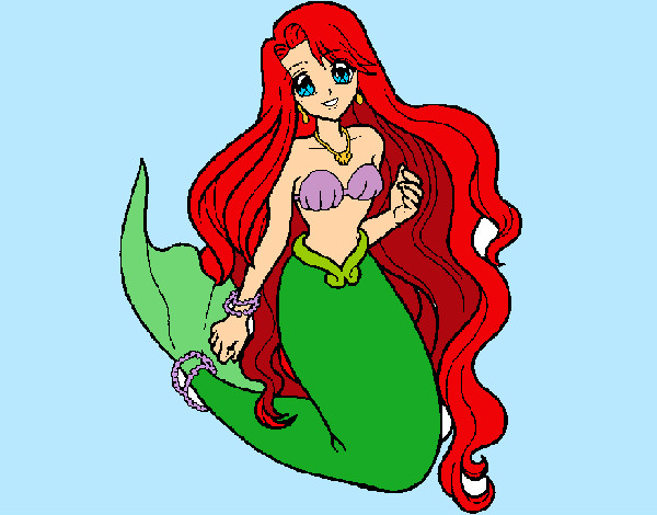 Coloring page Little mermaid painted byhivebees