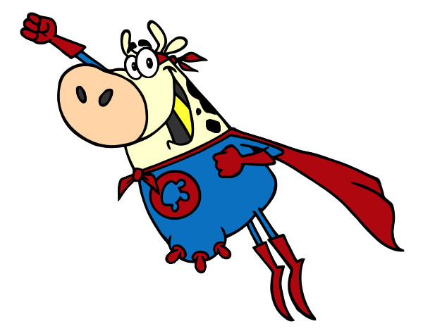 Coloring page Supercow painted bysiurkstute