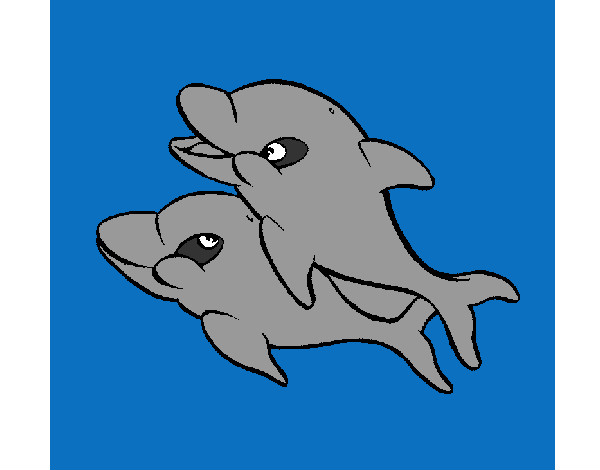 Coloring page Dolphins painted bykoekie