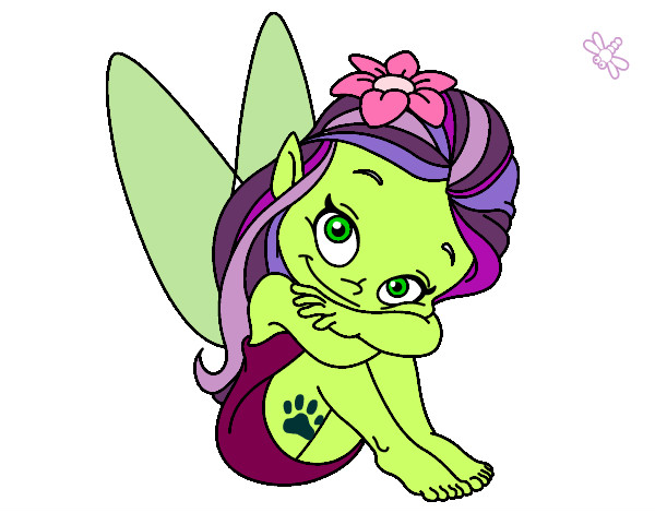 Coloring page Fairy sitting painted byCassesque