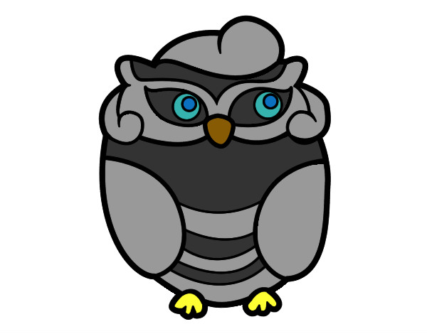 Coloring page Female owl painted byKynKyn