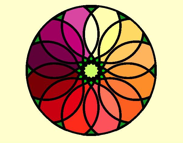Coloring page Mandala 38 painted byCassesque