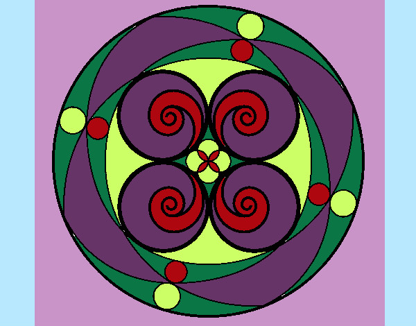 Coloring page Mandala 5 painted byCassesque