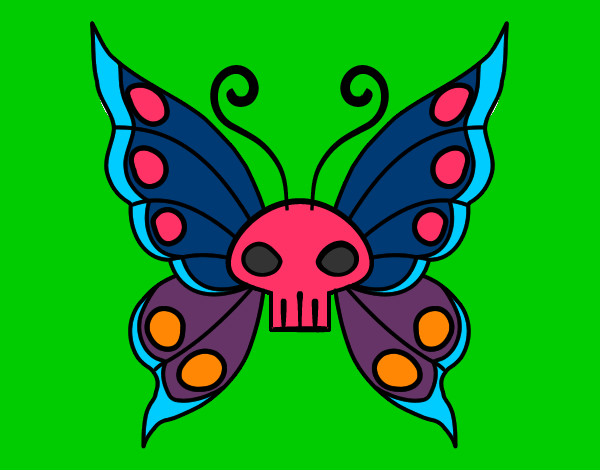 Coloring page Emo butterfly painted byGinger