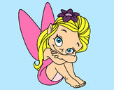 Coloring page Fairy sitting painted byAngel