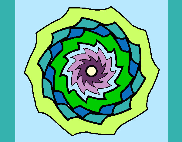 Coloring page Mandala 9 painted byCassesque
