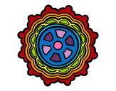 Coloring page Mandala shaped rudder painted byAngel