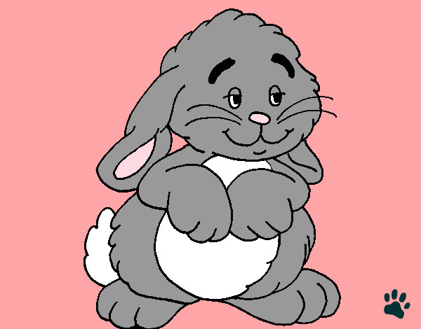 Coloring page Affectionate rabbit painted byChrissy