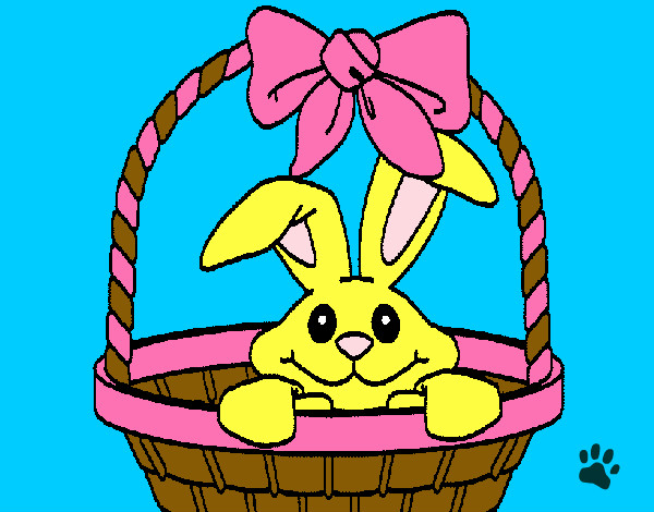 Coloring page Bunny in basket painted byChrissy