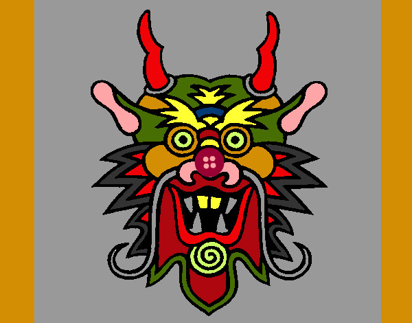 Coloring page Dragon face painted bymajja
