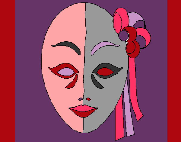 Coloring page Italian mask painted bymajja