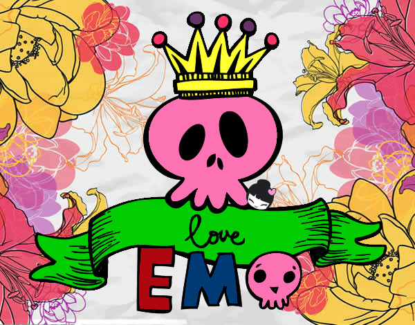 Coloring page Love Emo painted bydgvitale