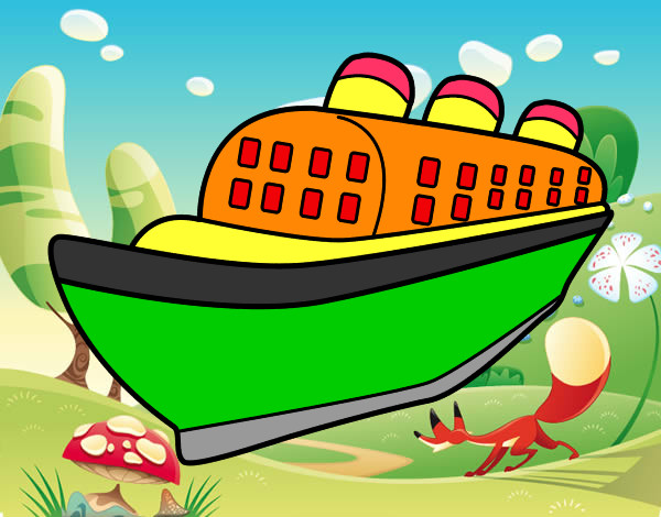 Coloring page Ocean liner ship painted byjenifer