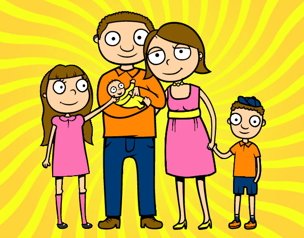 Coloring page Family together painted bylennon