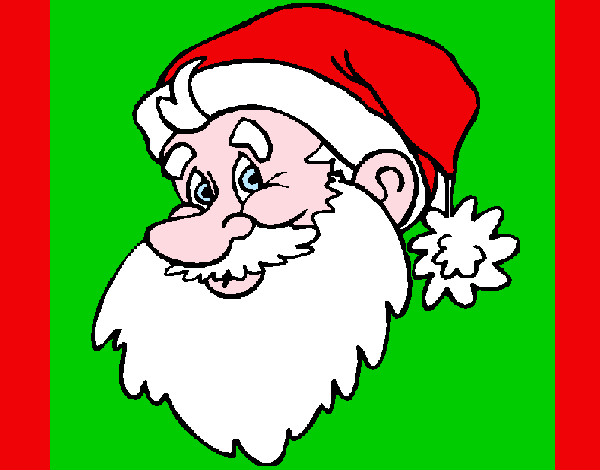 Coloring page Father Christmas face painted bylennon