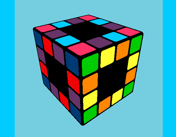 Coloring page Rubik's Cube painted bywobblyjr