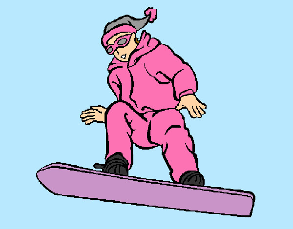 lady snowboarding