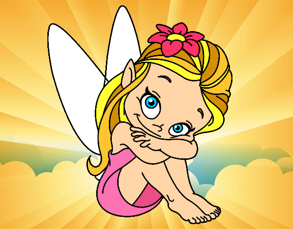Coloring page Fairy sitting painted byChloe