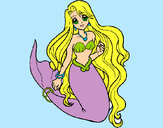 Coloring page Little mermaid painted byChloe