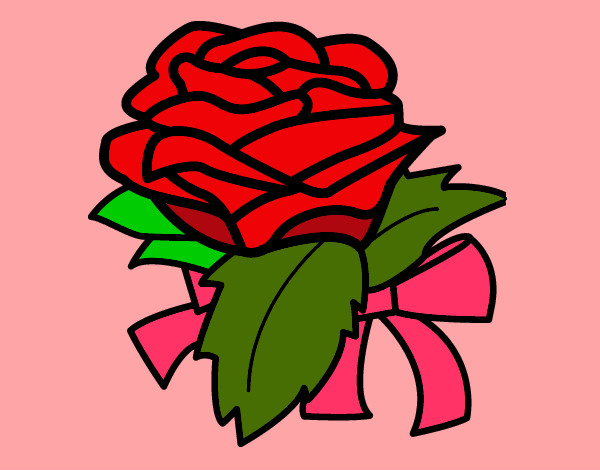 Coloring page Rose, flower painted bypenguin