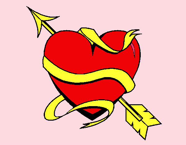 Coloring page Heart with arrow III painted byChloe