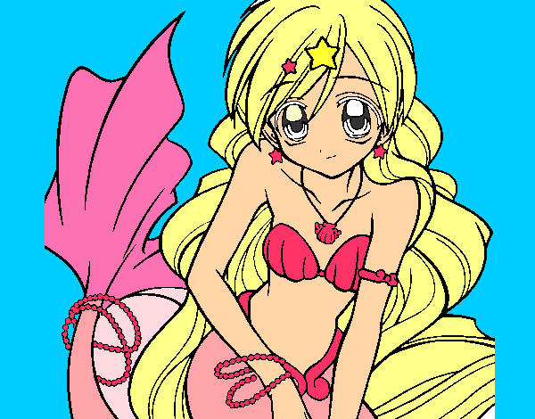 Coloring page Mermaid 3 painted byVANESSA