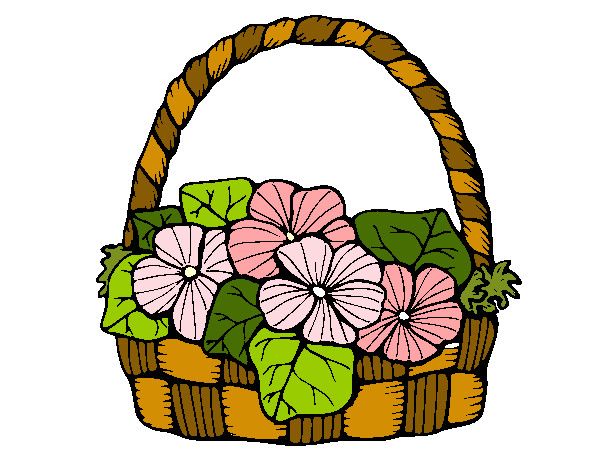 Coloring page Basket of flowers 6 painted bygoofysteph