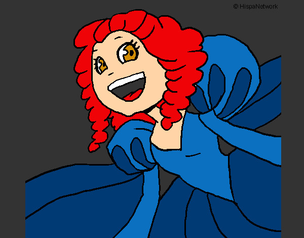 Coloring page Cheerful princess painted bykourichi23