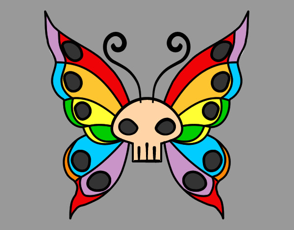 Coloring page Emo butterfly painted bykourichi23