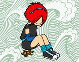 Coloring page Emo girl painted bykourichi23
