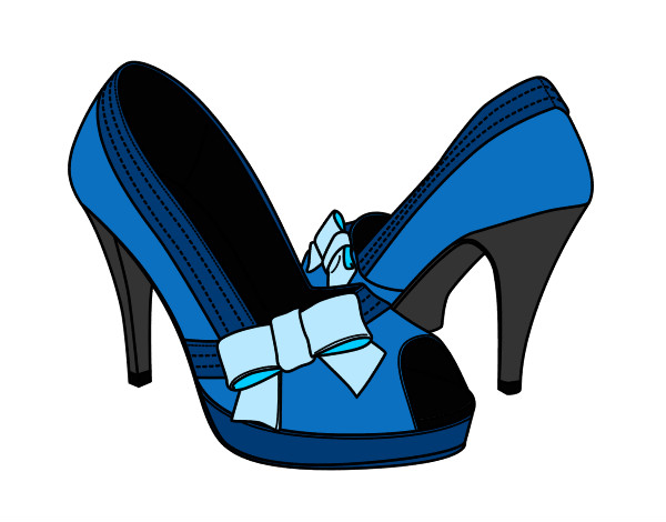 Coloring page Shoes with bow painted bykourichi23