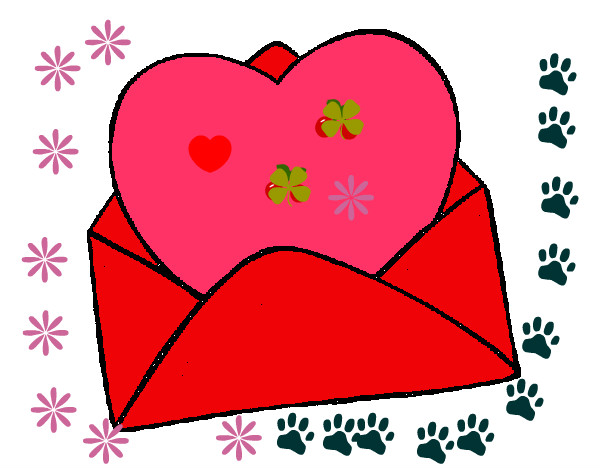 Coloring page Heart in an envelope painted byshersdesti