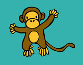 Coloring page Monkey 2a painted byellie