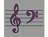 Coloring page Treble and bass clefs painted bySarah52130