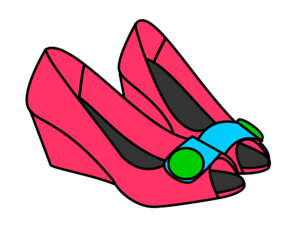 Coloring page Beautiful shoes painted byleigh9