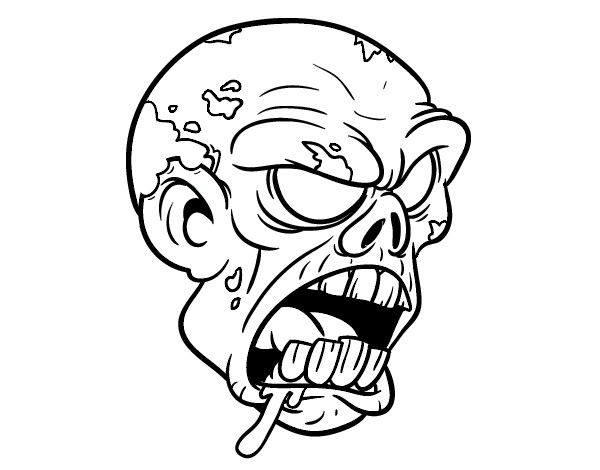 Coloring page Zombie Head painted bycema1cema