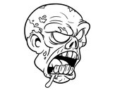 Coloring page Zombie Head painted bycema1cema