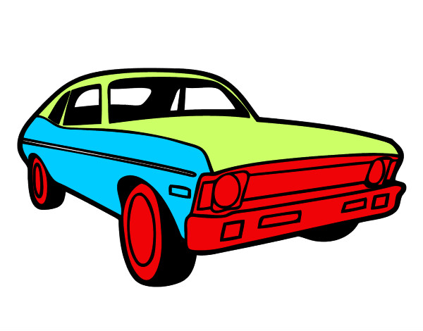 Coloring page American car painted byjoseph