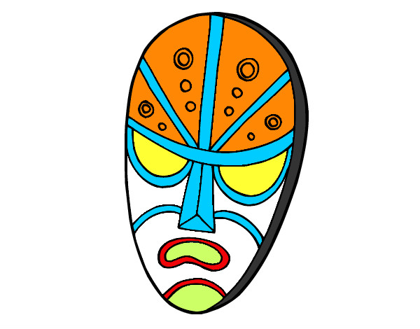 Coloring page Angry mask painted byjoseph