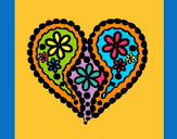 Coloring page Heart of flowers painted byterri