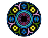 Coloring page Mandala flower painted byterri