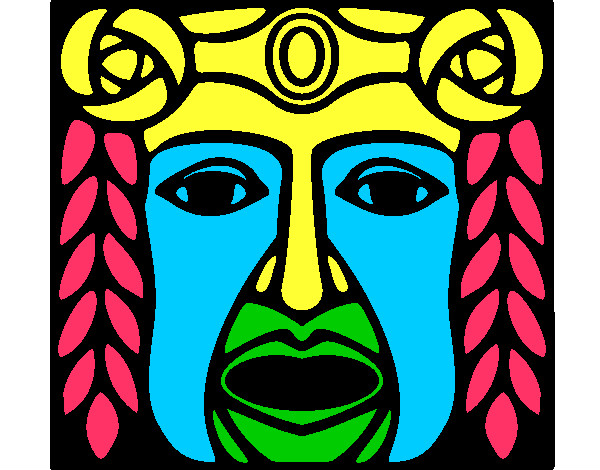 Coloring page Maya  Mask painted byjoseph