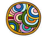 Coloring page Round mandala painted byterri