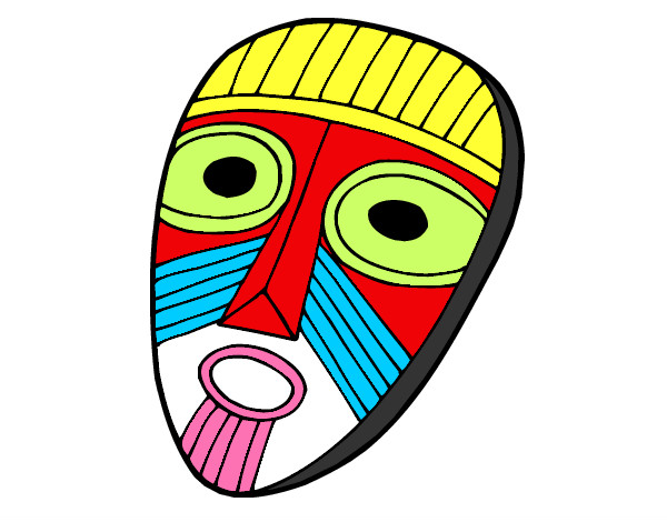 Coloring page Surprised mask painted byjoseph