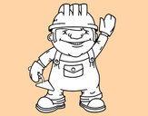 Coloring page Construction worker painted bybabis