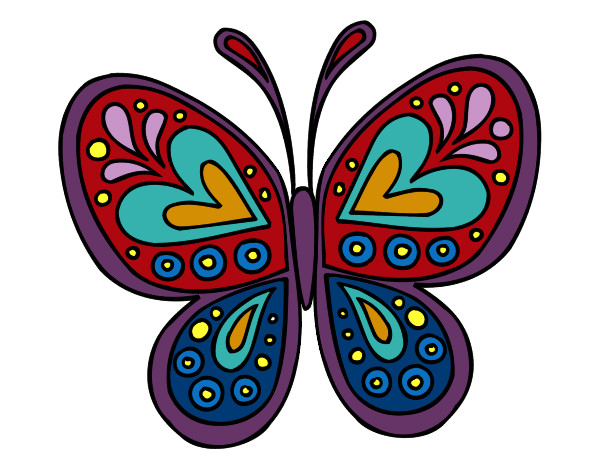 Coloring page Butterfly mandala painted byJacalee