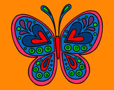 Coloring page Butterfly mandala painted byMANDALA1