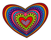 Coloring page Heart mandala painted byCrisdavis