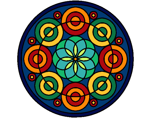 Coloring page Mandala 35 painted byCassesque